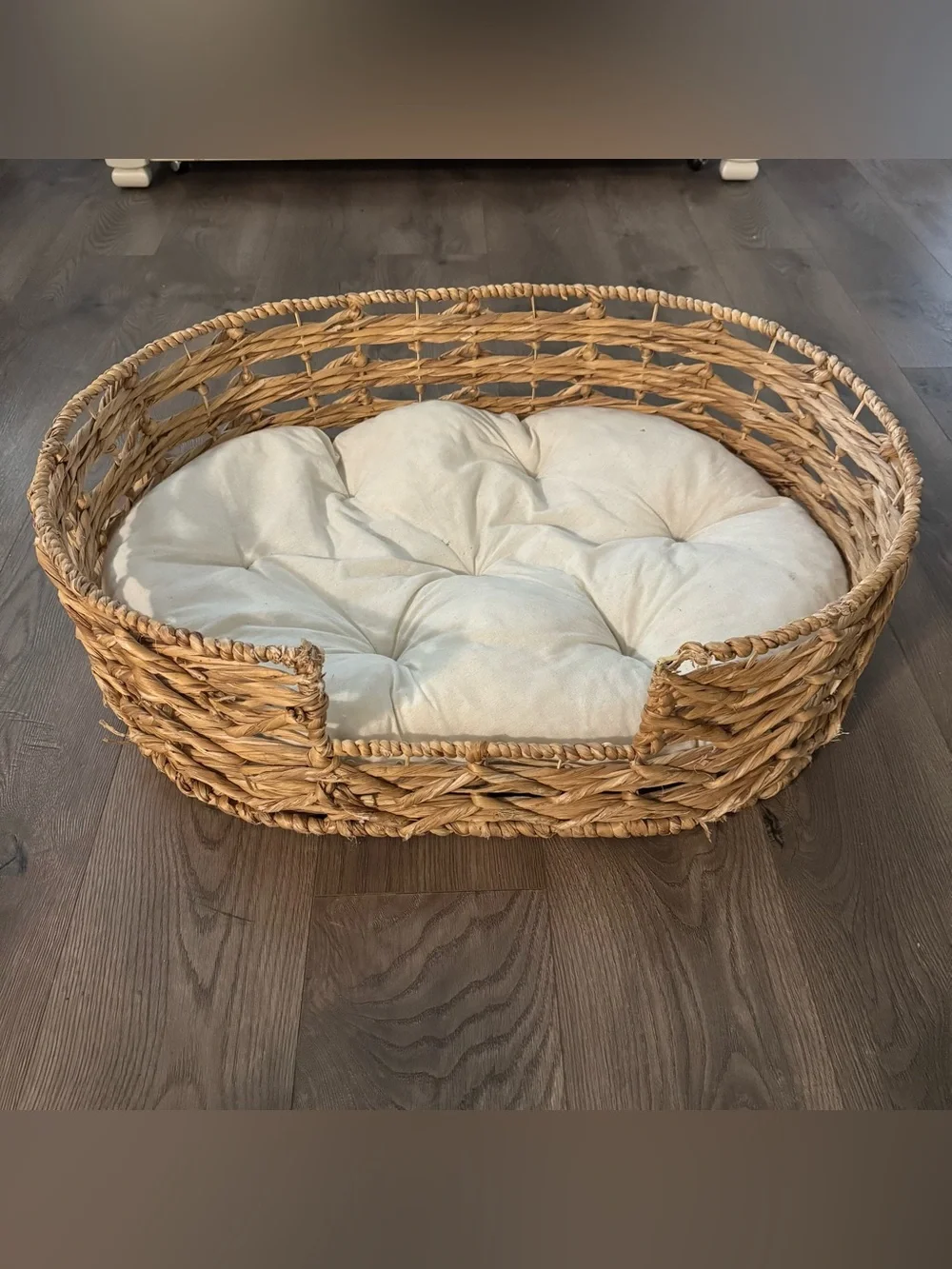 Two Dog Beds – Wicker Boutique Bed + Nandog Plush Bed – Set of